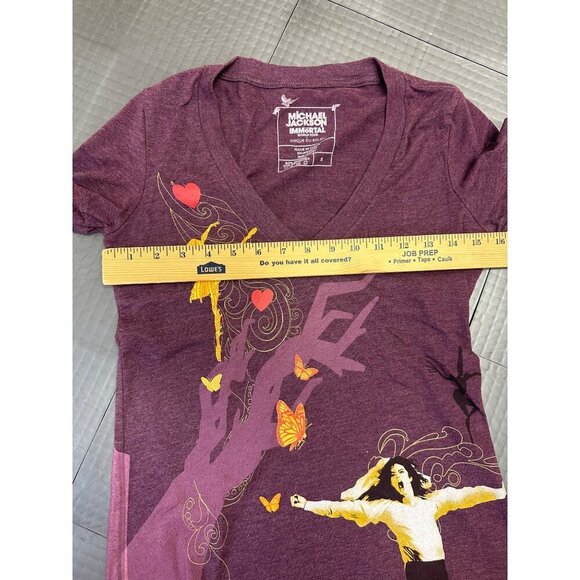 MICHAEL JACKSON IMMORTAL WORLD TOUR CIRQUE DU SOLEIL T SHIRT V NECK WOMENS SMALL - Picture 4 of 5